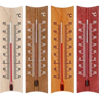 Ξύλινο θερμόμετρο δωματίου (-20 έως +50°C), 15 cm, ασορτί