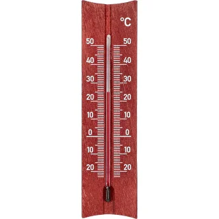 Ξύλινο θερμόμετρο δωματίου (-20 έως +50°C), χρώμα μαονιού, 15 cm