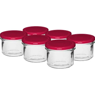 Ίσιο βάζο 235 ml (fi82) με μπορντό καπάκι, 6 τεμ.