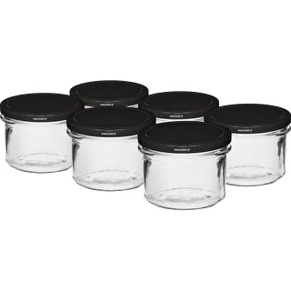 Ίσιο βάζο 235 ml (fi82) με μαύρο βιδωτό καπάκι - 6 τεμ.