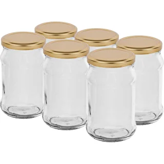 Βάζο TO 300 ml με χρυσό καπάκι Ø 66 - 6 τεμ.