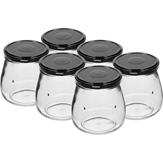 Βάζο Twist-Off 500 ml "Ανεστραμμένος Αμφορέας" με μαύρο καπάκι fi 82/6, 6 τεμ.