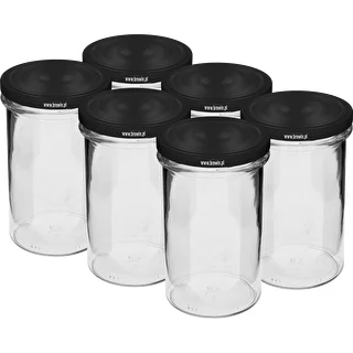 Ίσιο βάζο 545ml (Ø 82) - με μαύρο καπάκι, 6 τεμ.