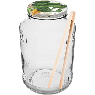 Βάζο 1,5 L, fi 82/6 με χρωματιστό καπάκι + λαβίδες