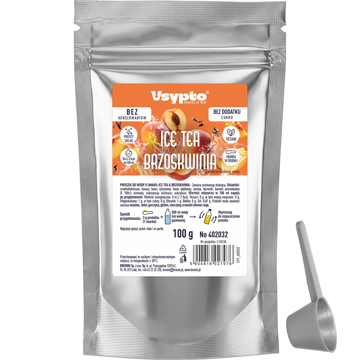 VSYPTO με γεύση Ice Tea Ροδάκινο, 100 g