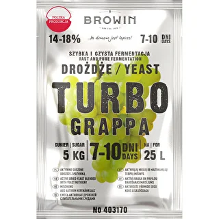 Αποστακτικές ζύμες Turbo Grappa 7-10 ημέρες