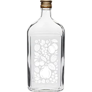 Μπουκάλι τύπου φλασκί 500 ml με βιδωτό καπάκι και εκτύπωση «Φρούτα», σχέδιο 2