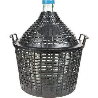 Νταμιτζάνα για κρασί 15 L σε πλαστικό καλάθι