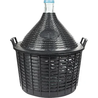 Νταμιτζάνα για κρασί 25 L σε πλαστικό καλάθι