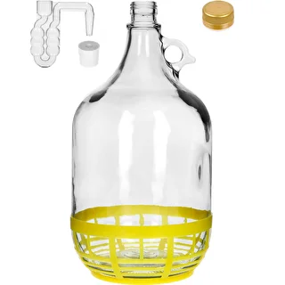 Νταμιτζάνα 5L με πώμα, οριζόντια υδατοπαγίδα και βιδωτό καπάκι