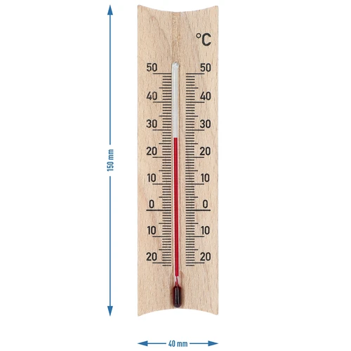 Ξύλινο θερμόμετρο δωματίου (-20 έως +50°C), 15 cm, ασορτί - 6