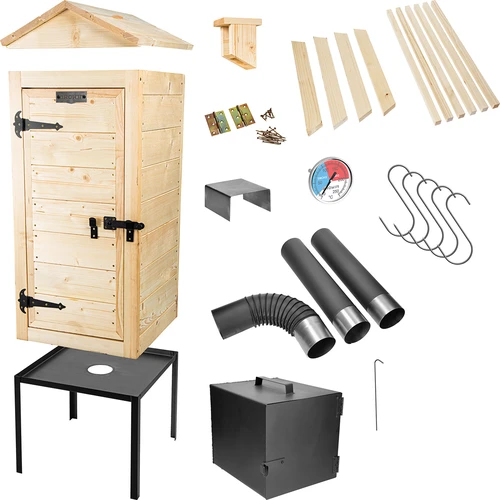 Ξύλινο καπνιστήριο 100 cm, με εστία