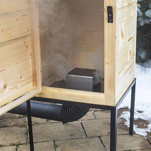 Ξύλινο καπνιστήριο 100 cm, με εστία - 9