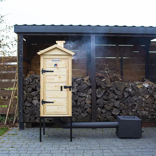 Ξύλινο καπνιστήριο 100 cm, με εστία - 4