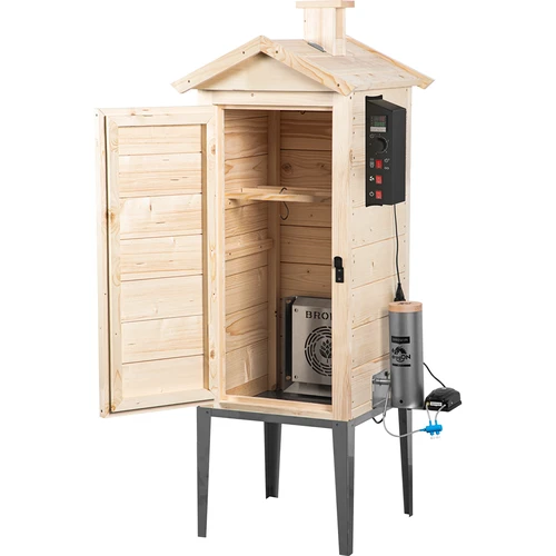 Ξύλινο καπνιστήριο κήπου 200 L – dragON Wood 100E με ηλεκτρική μονάδα θέρμανσης και ελεγκτή - 2