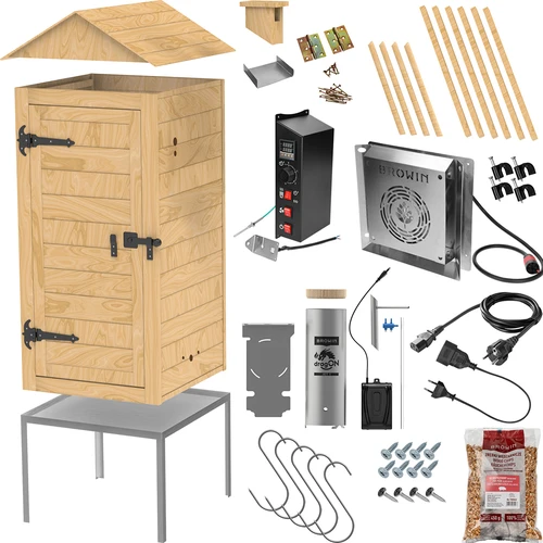 Ξύλινο καπνιστήριο κήπου 200 L – dragON Wood 100E με ηλεκτρική μονάδα θέρμανσης και ελεγκτή - 3