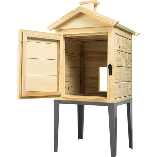 Θάλαμος καπνίσματος από ξύλο ελάτου, 115L, με ανοξείδωτη βάση - 2