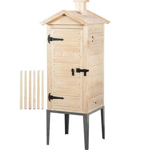 Θάλαμος καπνίσματος από ξύλο ελάτου, 200L, με ανοξείδωτη βάση