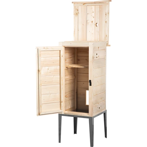 Θάλαμος καπνίσματος από ξύλο ελάτου, 200L, με ανοξείδωτη βάση - 2