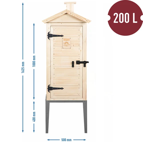 Θάλαμος καπνίσματος από ξύλο ελάτου, 200L, με ανοξείδωτη βάση - 3