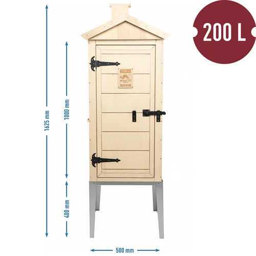 Θάλαμος καπνίσματος από πιστοποιημένο κόντρα πλακέ, 200L, με ανοξείδωτη βάση - 3