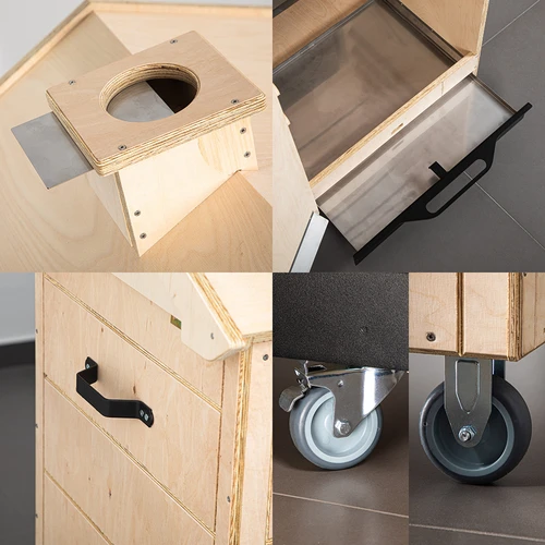 Θάλαμος καπνίσματος από πιστοποιημένο κόντρα πλακέ, χωρίς σκελετό, 320 L, με τροχούς - 3