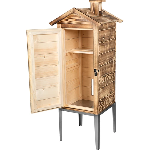 Θάλαμος καπνίσματος με καύση ξύλου - από ξύλο ελάτου, 200 L, με ανοξείδωτη βάση - 2