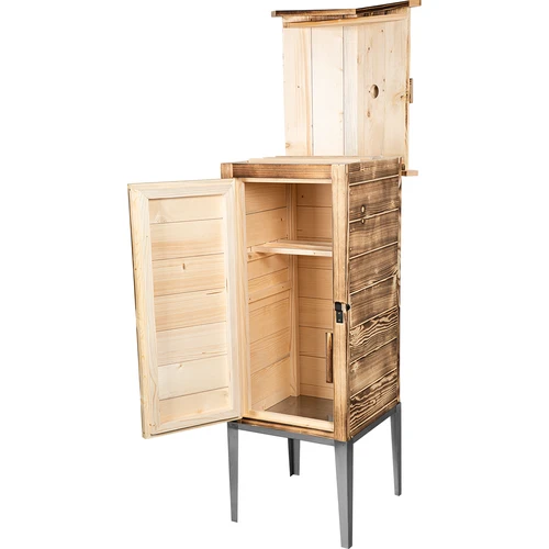 Θάλαμος καπνίσματος με καύση ξύλου - από ξύλο ελάτου, 200 L, με ανοξείδωτη βάση - 3