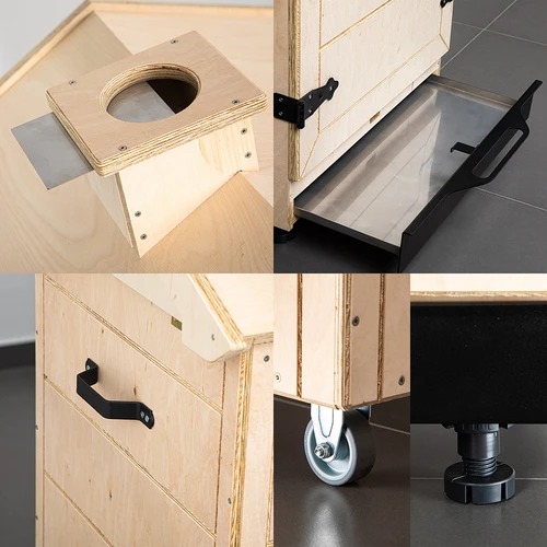 Θάλαμος καπνιστηρίου από πιστοποιημένο κόντρα πλακέ, χωρίς σκελετό 200L, με ροδάκια - 3