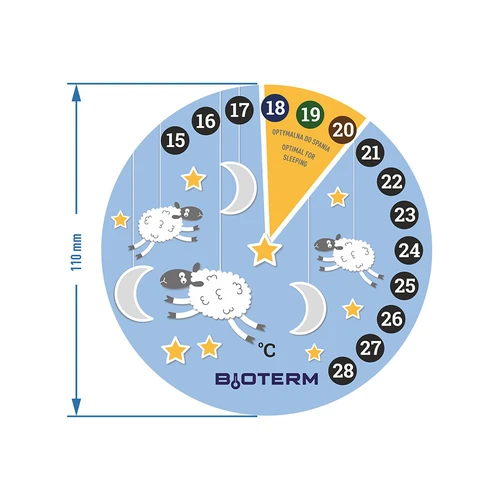Θερμόμετρο δωματίου, υγρών κρυστάλλων, παιδικό Ø 11cm - 2
