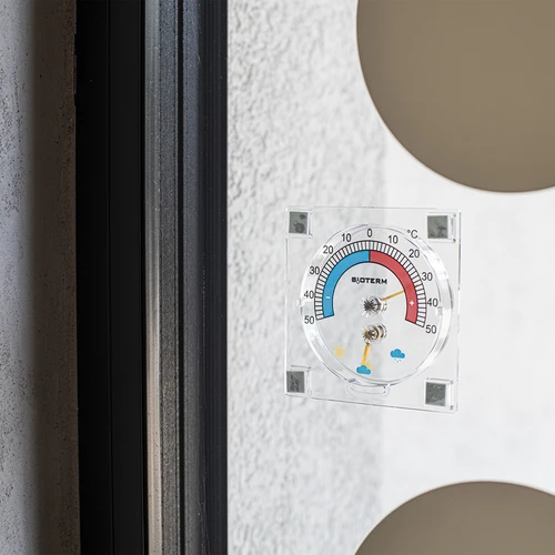 Θερμόμετρο γενικής χρήσης με υγρόμετρο, διαφανές, αυτοκόλλητο (-50°C έως +50°C) - 3