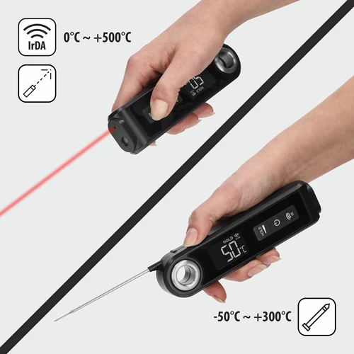 Θερμόμετρο κουζίνας υπερύθρων, συμπαγές, με αναδιπλούμενη ακίδα - 6