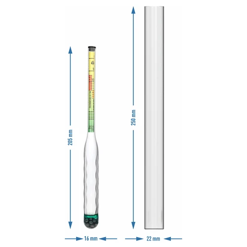 Άθραυστο αλατόμετρο με δοκιμαστικό σωλήνα, εύρος μέτρησης: 0–300 g αλατιού/L - 4