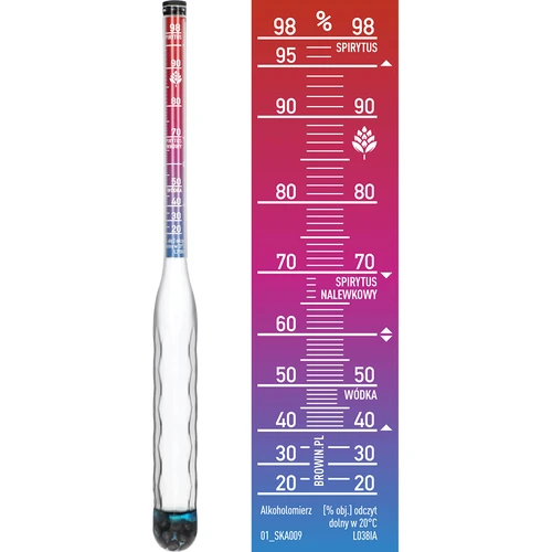 Άθραυστο αλκοολόμετρο με δοκιμαστικό σωλήνα, εύρος μέτρησης 20–98% - 3