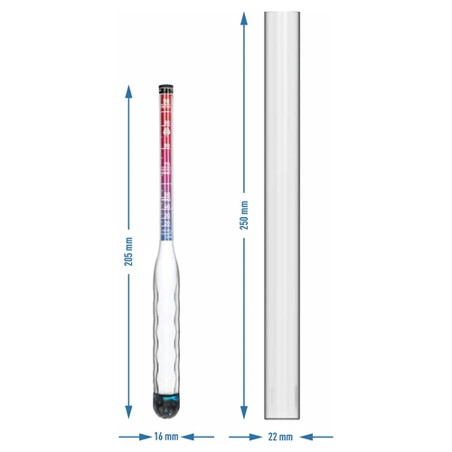 Άθραυστο αλκοολόμετρο με δοκιμαστικό σωλήνα, εύρος μέτρησης 20–98% - 6