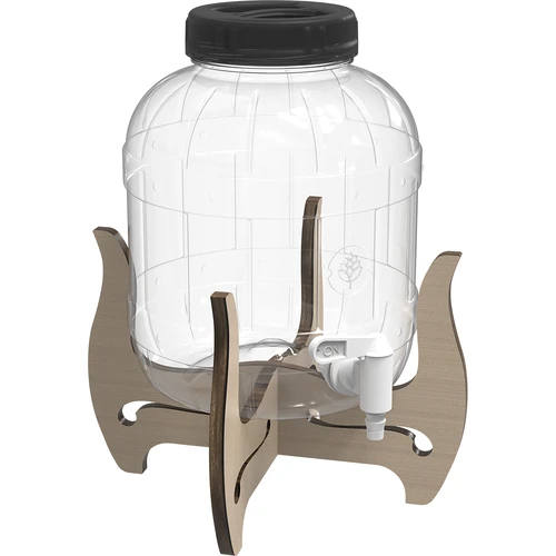 Άθραυστο βάζο 5L με βρυσάκι και διπλής όψης ξύλινη βάση - 4