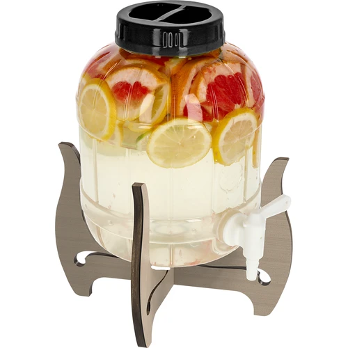 Άθραυστο βάζο 5L με βρυσάκι και διπλής όψης ξύλινη βάση - 3