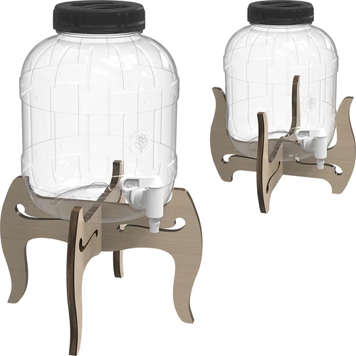 Άθραυστο βάζο 5L με βρυσάκι και διπλής όψης ξύλινη βάση - 5