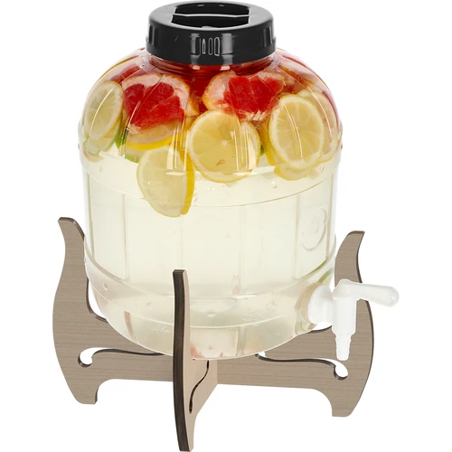 Άθραυστο δοχείο 8 L με βρυσάκι και αναστρέψιμη, ξύλινη βάση - 3