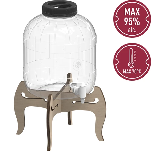 Άθραυστο δοχείο 8 L με βρυσάκι και αναστρέψιμη, ξύλινη βάση - 6