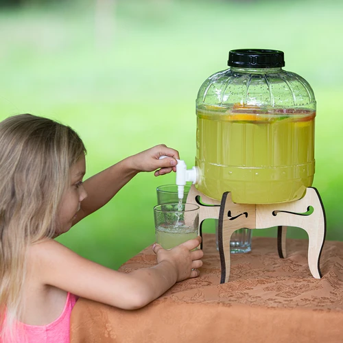 Άθραυστο δοχείο 8 L με βρυσάκι και αναστρέψιμη, ξύλινη βάση - 15