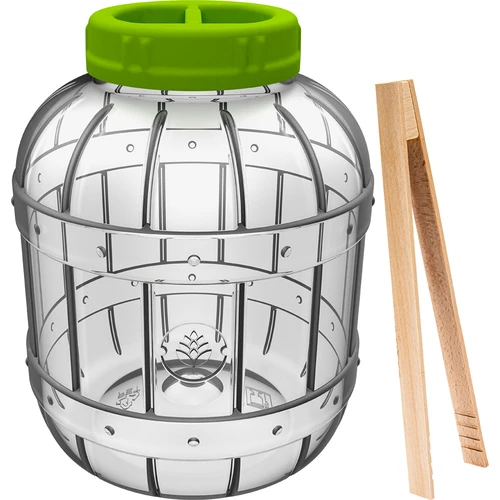 Άθραυστο, πολυλειτουργικό βάζο για τουρσί + λαβίδες, 5L