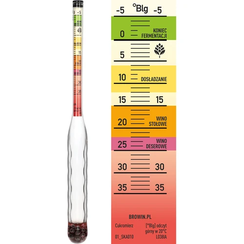 Άθραυστο σακχαρόμετρο με δοκιμαστικό κύλινδρο, εύρος μέτρησης: -5–35°Blg - 3