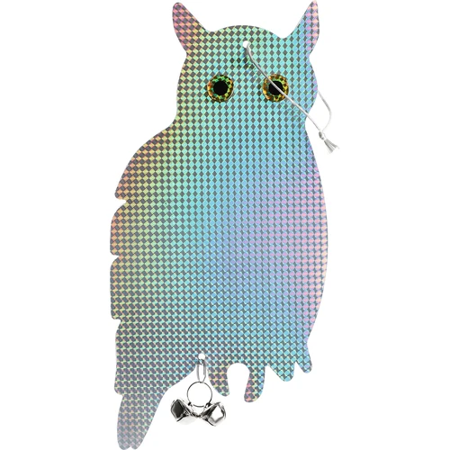 Ανακλαστικό κρεμαστό απωθητικό πουλιών - κουκουβάγια με κουδουνάκια