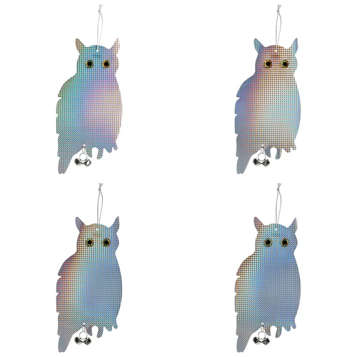 Ανακλαστικό κρεμαστό απωθητικό πουλιών - κουκουβάγια με κουδουνάκια - 3