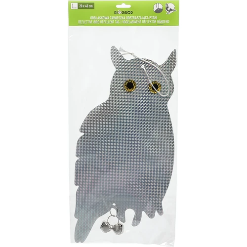Ανακλαστικό κρεμαστό απωθητικό πουλιών - κουκουβάγια με κουδουνάκια - 7