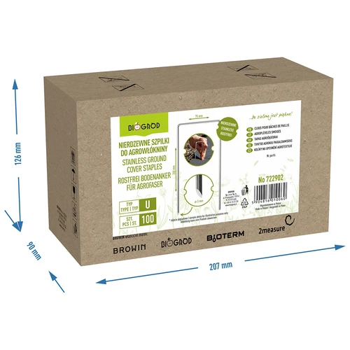 Ανοξείδωτες καρφίδες τύπου U για αγροΰφασμα - 100 τεμ. - 8