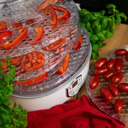 Αποξηραντήρας για μανιτάρια, φρούτα, λαχανικά και βότανα με ρύθμιση θερμοκρασίας, 240W, διαφανής - 16