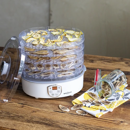 Αποξηραντήρας για μανιτάρια, φρούτα, λαχανικά και βότανα με ρύθμιση θερμοκρασίας, 240W, διαφανής - 12