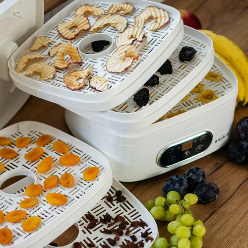 Αποξηραντήρας για μανιτάρια, φρούτα, λαχανικά και βότανα με ρύθμιση θερμοκρασίας, 240W, λευκός - 19